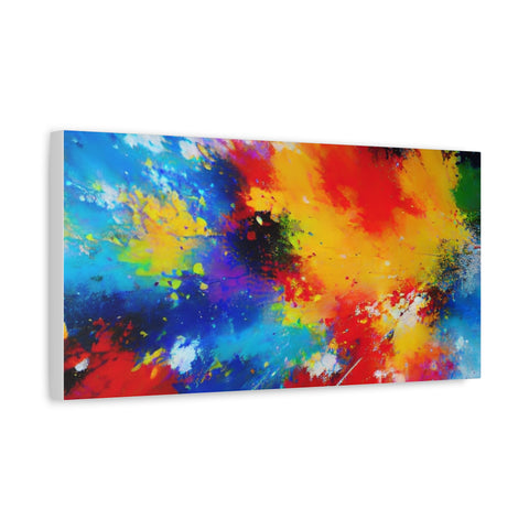 Abstract Color Splash Matte Canvas Print — Vibrant Stretched Wall Art