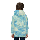 Kids Hoodie - Blue Watercolor Camo All-Over Print