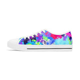 Women's Low Top Sneakers — Colorful Tie-Dye Splash Canvas Sneakers