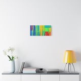 Abstract Rainbow Blocks Matte Canvas Print