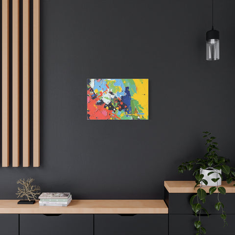 Abstract Color Splash Matte Canvas — Stretched Wall Art