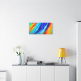 Abstract Rainbow Wave Matte Canvas Print — Vibrant Stretched Wall Art