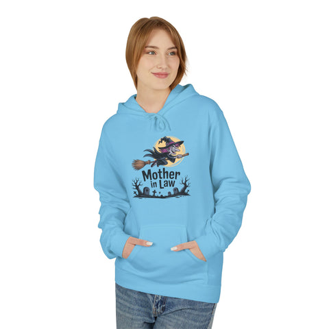Mother-in-Law Halloween Hoodie — Witch Broom Graveyard Sweatshirt