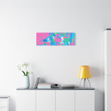 Neon Splash Abstract Canvas Print – Bright Pink & Aqua Modern Wall Art