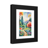 Watercolor Fantasy Landscape Framed Print — Colorful Pathway Wall Art