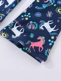 Children's Unicorn Print Flare Leggings