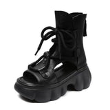 Chunky Platform Lace-Up Sandals