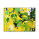 Abstract Green & Yellow Matte Canvas Print – Vibrant Modern Wall Art