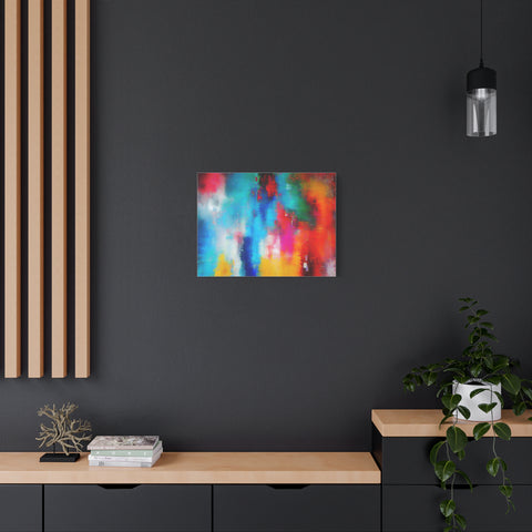 Vibrant Abstract Color Splash Matte Canvas Print