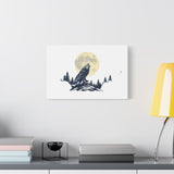 Howling Wolf Moon Matte Canvas Wall Art — Stretched 1.25"