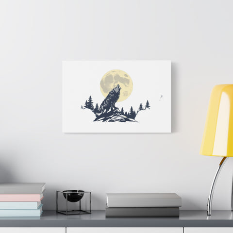 Howling Wolf Moon Matte Canvas Wall Art — Stretched 1.25"