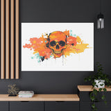 Skull Art Canvas Print – Vibrant Paint-Splash Skull Wall Decor