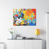 Abstract Splash Colorful Matte Canvas Wall Art – Vibrant Modern Stretched Print