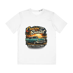 Cruisin' Into the Sunset Tee — Vintage Classic Car Sunset Graphic