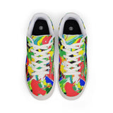 Color Splash Leather Sneakers — Men’s Low-Top Artistic Casual Shoes