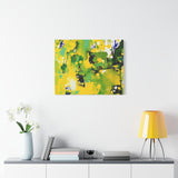 Abstract Green & Yellow Matte Canvas Print – Vibrant Modern Wall Art