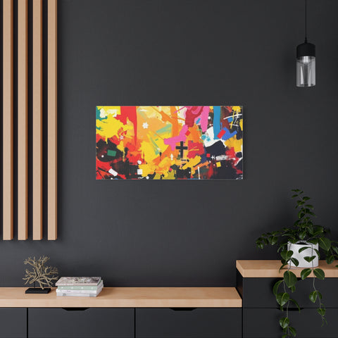 Abstract Color Splash Canvas Print - Vibrant Stretched Matte Wall Art