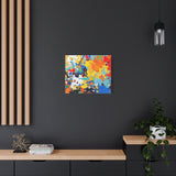 Abstract Splash Colorful Matte Canvas Wall Art – Vibrant Modern Stretched Print