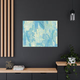 Abstract Aqua Brushstroke Canvas Print — Coastal Blue Wall Art