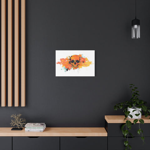 Skull Art Canvas Print – Vibrant Paint-Splash Skull Wall Decor