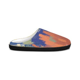 Abstract Brushstroke Men's Indoor Slippers — Cozy Colorful Home Shoes