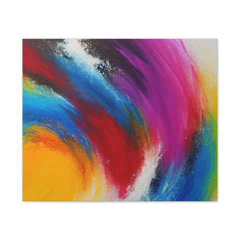 Abstract Rainbow Swirl Matte Canvas Print (Stretched)