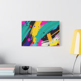 Abstract Neon Brushstroke Canvas Print — Colorful Modern Wall Art