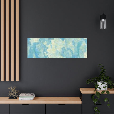 Abstract Aqua Brushstroke Canvas Print — Coastal Blue Wall Art