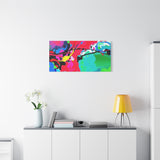 Abstract Neon Splash Matte Canvas Print — Vibrant Colorful Stretched Wall Art