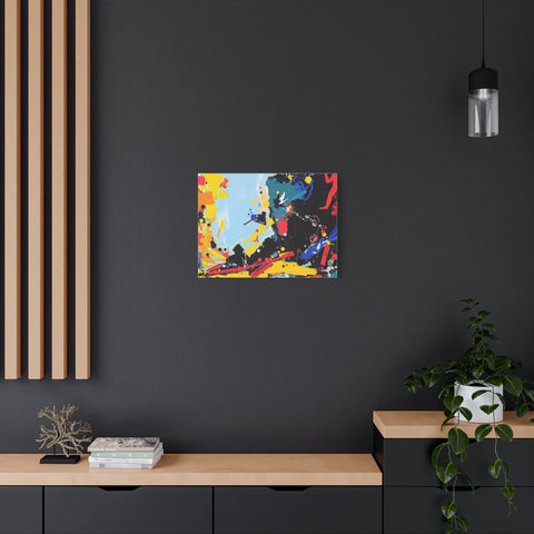 Abstract Color Splash Matte Canvas Print — Modern Stretched Wall Art