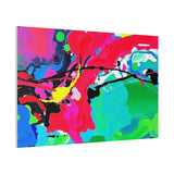 Abstract Neon Splash Matte Canvas Print — Vibrant Colorful Stretched Wall Art