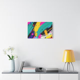 Abstract Neon Brushstroke Canvas Print — Colorful Modern Wall Art