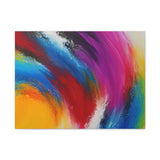 Abstract Rainbow Swirl Matte Canvas Print (Stretched)