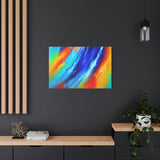 Abstract Rainbow Wave Matte Canvas Print — Vibrant Stretched Wall Art