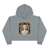 Art Nouveau Medusa Crop Hoodie — Vintage Goddess Graphic