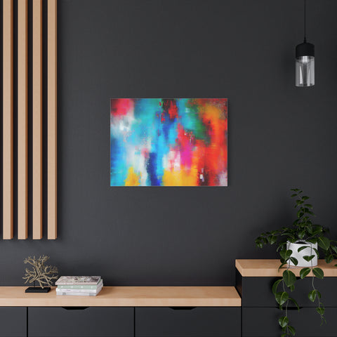 Vibrant Abstract Color Splash Matte Canvas Print
