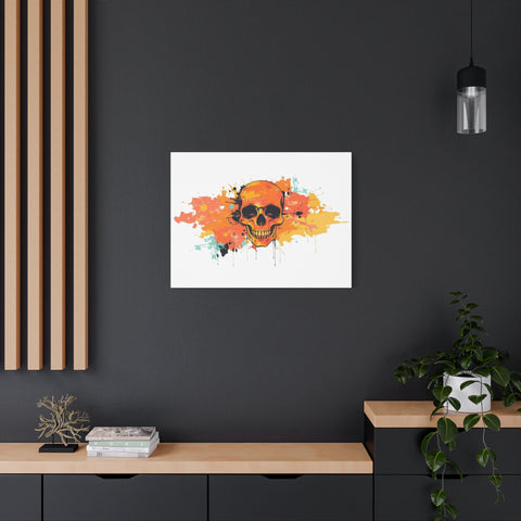 Skull Art Canvas Print – Vibrant Paint-Splash Skull Wall Decor