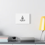 Yoga Skeleton Canvas Print — Meditating Skeleton Wall Art, Minimalist Gothic Home Decor