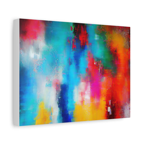 Vibrant Abstract Color Splash Matte Canvas Print
