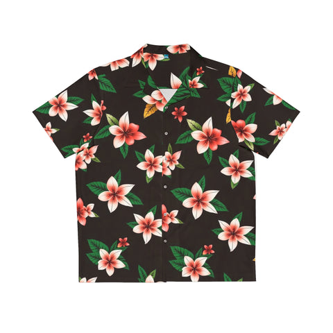 Tropical Plumeria Hawaiian Shirt — Men's Floral Aloha Button-Up