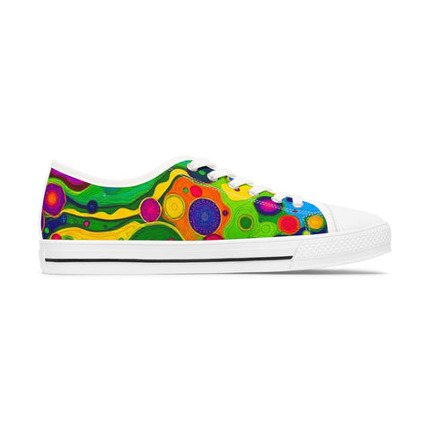 Colorful Retro Bubble Women's Low Top Sneakers