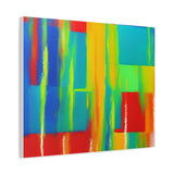 Abstract Rainbow Blocks Matte Canvas Print
