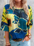 Contrast Round Neck Casual T-Shirt