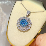 5 Carat 925 Sterling Silver Moissanite Pendant Necklace