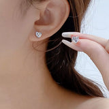 2 Carat 925 Sterling Silver Moissanite Heart Earrings