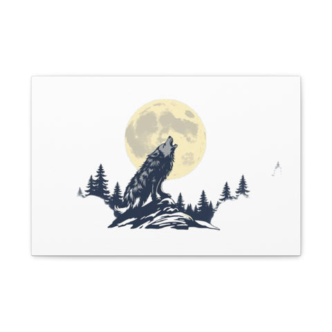 Howling Wolf Moon Matte Canvas Wall Art — Stretched 1.25"