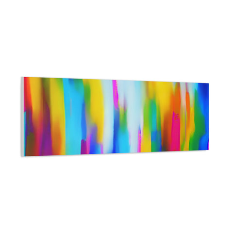 Abstract Rainbow Waves Matte Canvas Print — Vibrant Colorful Wall Art