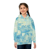 Kids Hoodie - Blue Watercolor Camo All-Over Print