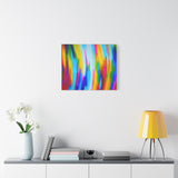 Abstract Rainbow Waves Matte Canvas Print — Vibrant Colorful Wall Art