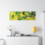 Abstract Green & Yellow Matte Canvas Print – Vibrant Modern Wall Art